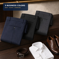 Pantalon de Costume Homme en Mélange de Laine Coupe Slim Formel Anti-Statique Infroissable OEM Marque Privée Vente en Gros