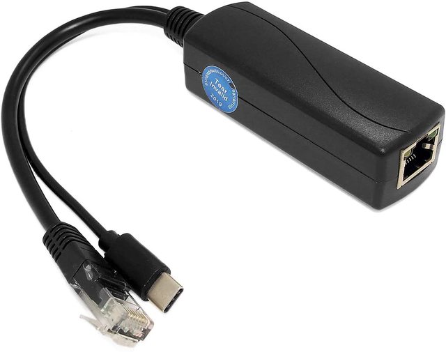 REVODATA Gigabit PoE Splitter Type C USB C 5V/4A 20W 1000Mbps Output PoE Adapter for Non PoE Device