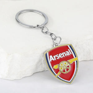Football Team Logo Zinc Alloy Keychain for Champions League Fans Peripheral <strong>Bag</strong> Hanging Key Ring Chain Jewelry - Product Image 2
