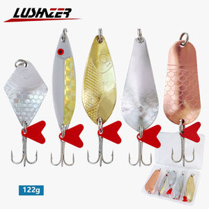 LUSHAZER 5 pièces/lot, cuillère <span class=keywords><strong>de</strong></span> pêche artificielle en métal coulante, 122g, pour fournitures <span class=keywords><strong>de</strong></span> pêche, nouveau leurre en métal, appât pour <span class=keywords><strong>la</strong></span> basse <span class=keywords><strong>de</strong></span> mer, eau salée - Product Image 1