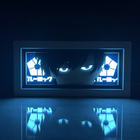 Blue Lock Anime boîte à lumière MDF bois cadre Laser papier découpé Lightbox Led veilleuse pour chambre décor