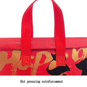 Custom Logo Fast Ship Disposable Food Thermal Cooler Bag Nonwoven Aluminum Foil Bag for Cake Bread Coffee Take Out Bags - Product Image 1