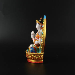 พระอวโลกิเตศวรโพธิสัตว์เรซินที่ละเอียดอ่อนพระโพธิสัตว์,รูปปั้นพระพุทธรูปพระพุทธรูปทิเบตสี่อาวุธชุบมือ11.5ซม. - Product Image 5