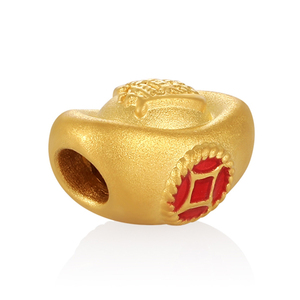 Lingote de la fortuna de oro duro a la moda 2025 con cuentas para pulsera, accesorios de joyería de oro macizo de 24K, joyería de gama alta con cuentas - Product Image 2