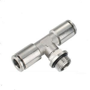 Camozzi Raccord enfichable en métal Té de branche mâle avec joint torique en laiton entaillé pour le milieu de travail de l'<span class=keywords><strong>air</strong></span> dans les magasins d'impression de restaurants - Product Image 1