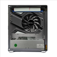 Mini-ITX Châssis de serveur de bureau tout en aluminium, rack de serveur portable, USB frontal, côté transparent, support de carte graphique miniature, en stock