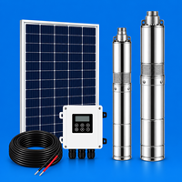 Pompe à eau solaire à vis 3YIS / 4YIS de 3 et 4 pouces, pompe submersible pour puits profond DC avec contrôleur MPPT intégré