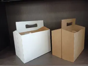 Paquete de 6 portabotellas de cartón Kraft portavasos de papel 12 oz Portador de botellas de cerveza o vino para un transporte seguro y fácil