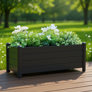 Fioriera rialzata in polipropilene antracite 48x18x18 pollici, resistente ai raggi UV, per giardino e uso esterno - Product Image 2