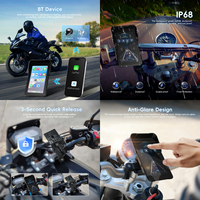 Podofo Écran vertical portable de 5 pouces pour voiture et moto, CarPlay sans fil, Android Auto, étanche IP68 avec bouton de télécommande