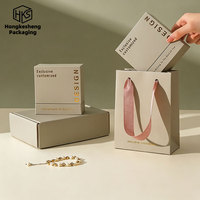 Kotak Perhiasan Kaku Cetak Logo Kustom HKSTY MOQ Rendah Set Lengkap Kotak Laci Perhiasan Ramah Lingkungan untuk Pengiriman E-commerce Kecil