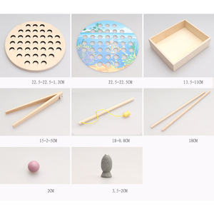 los niños Juego de la pesca se formación clip Bola de mármol 3-6 años los niños y las niñas enseñanza SIDA juguetes de madera - Product Image 2