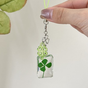 Vendita all'ingrosso verde portachiavi quadrifoglio quadrifoglio per telefono ciondoli gioielli MINI 4 quadrifogli talismano portachiavi accessori - Product Image 5