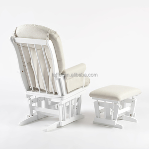 Fauteuil à bascule pour bébé, dossier haut, couleur beige, pour maman allaitant un nouveau-né - Product Image 4