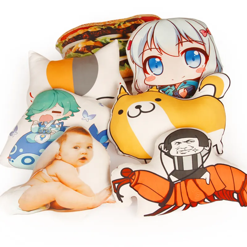 Cartoon anime design customized irregular shaped pillow printed cushion throw pillows as gift cat pillow