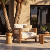 Muebles de Jardín para Todo Clima, Mesa y Sillas de Comedor de Madera de Teca, Muebles de Patio para Exteriores