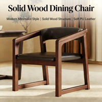 Chaise de salle à manger contemporaine en bois massif italien - Fauteuil nordique de luxe avec dossier en rotin et assise rembourrée en PU, idéal pour les espaces repas écologiques