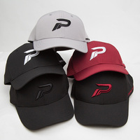 Gorra de Béisbol Personalizada con Logotipo Bordado en 3D, 100% Poliéster, Color Rojo, Estructurada, para Pickleball, con Correa Ajustable para Hombre