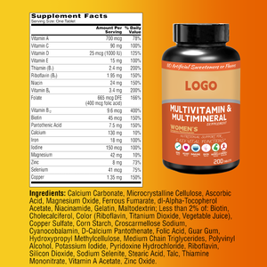 Integratore Multivitaminico per Donne OEM/ODM - Vendita all'Ingrosso di Integratori Quotidiani per Adulti, Supporto Immunitario e Aumento di Energia - Product Image 4