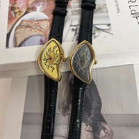 Montre à quartz originale rétro Y2K, design extraterrestre déformé effet fondant, unisexe, style audacieux, de niche, haut de gamme, mode, 37mm, à aiguilles