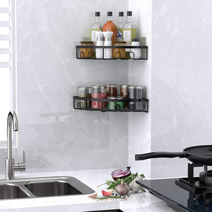 Organizador de Baño de Acero Inoxidable Premium, Estante Adhesivo para Pared sin Perforaciones, Negro, Multiusos - Product Image 6