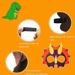 قناع تنكري للأطفال بتصميم تنكري على شكل ديناصور كرتوني متوفر بالمخزون من مصنع Nicro للأطفال ، أقنعة للأطفال بتصميم تنين عالي الجودة - Product Image 4