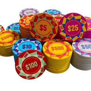 Jetons <span class=keywords><strong>de</strong></span> <span class=keywords><strong>poker</strong></span> professionnels en céramique <span class=keywords><strong>de</strong></span> 39 mm, qualité casino, impression couleur intégrale, design personnalisé pour le Texas Hold'em - Product Image 1