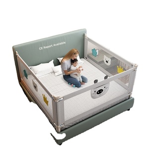 Rails <span class=keywords><strong>de</strong></span> <span class=keywords><strong>lit</strong></span> réglables pour adultes/enfants certifiés CE personnalisés FactoryDirect avec cadre en acier épaissi et tissu Oxford écologique - Product Image 1