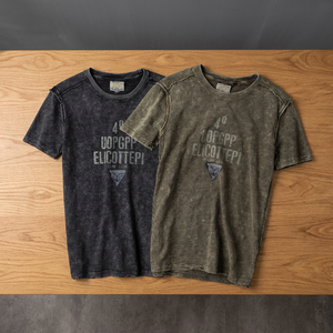 Camiseta de Verano para Hombre, Talla Grande, Estilo Vintage, 100% Algodón, 200g, Impresión Serigráfica, Secado Rápido, Transpirable, Casual, con Letras - Product Image 3