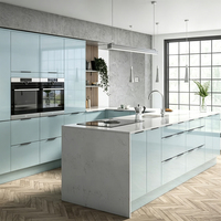 Meubles de cuisine modulaires avec portes, évier, tiroir, panier, îlot, charnière, robinet, dimensions personnalisées, design moderne