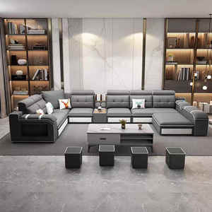 أريكة قماشية جديدة بتقنية اللاتكس غير القابل للغسل والقابل للفك والتركيب، أثاث وظيفي بتصميم بسيط وعصري يجمع أحجام مختلفة لغرفة المعيشة - Product Image 4