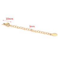 Chaîne d'extension étanche en acier inoxydable plaqué or 18 carats avec fermoir mousqueton pour colliers et bracelets, composants de bijoux DIY