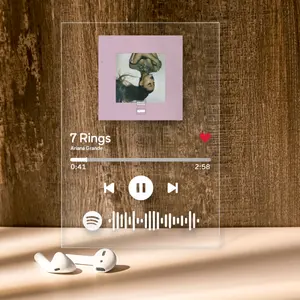 Plakat musik lagu kode Spotify akrilik kustom