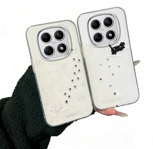 เคสโทรศัพท์ IMD สองชั้นลายเกล็ดหิมะและรอยเท้าแมวดำ เหมาะสำหรับ iPhone, Xiaomi, Samsung, OPPO และ Vivo - Product Image 5