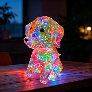 <span class=keywords><strong>ไฟ</strong></span> LED ขนาด 30 ซม. รูปสุนัขเรืองแสง ใช้พลังงานจาก USB รูปปั้นสัตว์แบบปริซึม แสงโฮโลแกรม สำหรับตกแต่งงานปาร์ตี้คริสต์มาส - Product Image 3