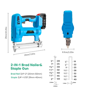 Pistolet à clous et agrafes 2-en-1 avec poignée <span class=keywords><strong>ergonomique</strong></span> et batterie 1,5 Ah pour la menuiserie et les équipes de bricoleurs - Product Image 4