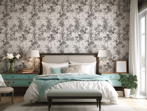 Papel Tapiz Autoadhesivo Blanco y Negro <span class=keywords><strong>de</strong></span> <span class=keywords><strong>Toile</strong></span> <span class=keywords><strong>de</strong></span> <span class=keywords><strong>Jouy</strong></span> para Habitación, Papel Tapiz No Tejido Sin PVC ni Vinilo - Product Image 5