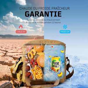 กระเป๋าใส่อาหารกลางวันไนลอนอ็อกซ์ฟอร์ด 18L-26L สายสะพายไหล่กันรั่วแบบขยายได้ นำกลับมาใช้ใหม่ได้สำหรับทำงานท่องเที่ยวแคมป์ปิ้งปิกนิกชายหาด - Product Image 2