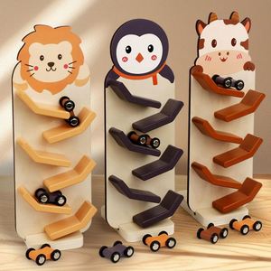 Nouveaux produits : Jouets interactifs en bois pour enfants, rampe de glisse de dessin animé, train à encastrer, véhicules éducatifs précoces pour garçons et filles - Product Image 2