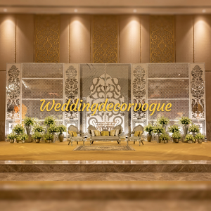 Decoración Premium para Escenarios de Boda, Fondo de Mandap, Panel Floral, Decoración para Salones de Eventos y Fiestas, Proveedor Indio - Product Image 4