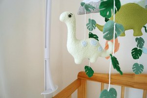 Baby Mobile <strong>Dinosaur</strong> Mobile <strong>Nursery</strong> with Pastel Dino Crib Mobile Hanging Mobile Kit Musical Mobile - Product Image 3