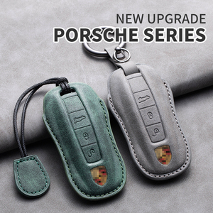 Étui de clé de voiture en cuir pleine couverture transfrontalier pour Porsche Macan Cayenne 718 Panamera Taycan – En stock usine, vente en gros - Product Image 2