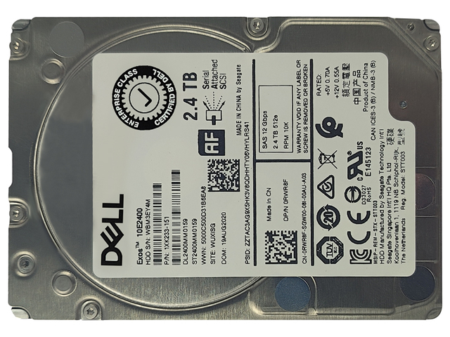 HDD SAS 2.4TB 2.5'' SFF SAS 6G 10K Hard Drive HDD 0RWR8F 1XK233-151 ST2400MM0159