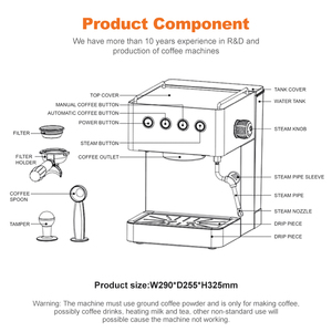 Máy pha cà phê Ý Gemilai CRM3005G tốt nhất, nhỏ gọn, tự động và bán tự động, dành cho văn phòng và gia đình - Product Image 6