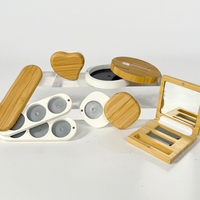 Maquillage vide pressé poudre compacte blush fard à paupières rechargeable magnétique bambou caisse en bois palette conteneur emballage cosmétique