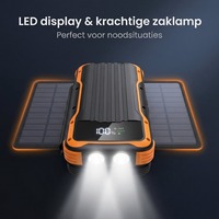 Güneş Enerjili Şarj Cihazı Powerbank 48000mAh Kablosuz Taşınabilir Şarj Cihazı Dahili 4 Kablo ve 4 Güneş Paneli