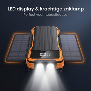 Chargeur solaire Power Bank 48000mAh Chargeur portable sans fil Intégré 4 câbles et 4 panneaux solaires - Product Image 4
