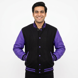 Streetwear Varsity <b>Jacket</b> With Chenille <b>Letters</b> Wool Blend Material Unisex Fit Personalization CollegeBaseballjacket for <b>men</b> - Product Image 1