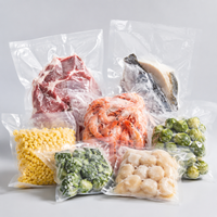 Sacs sous vide personnalisés en nylon PA/PE pour fruits de mer, poches transparentes lisses de qualité alimentaire pour poisson et crevettes 10x15 11x16