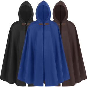 Cape à Capuche d'Halloween pour <span class=keywords><strong>Homme</strong></span> Robe de Pirate Médiévale Costume Old Ranger Bleu - Product Image 1